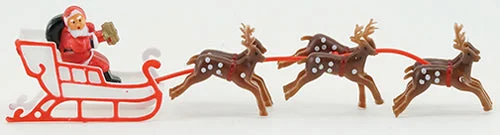 Santa, Sleigh, and Reindeer
