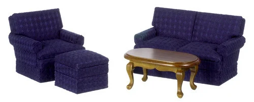 Small Living Room Navy - Walnut