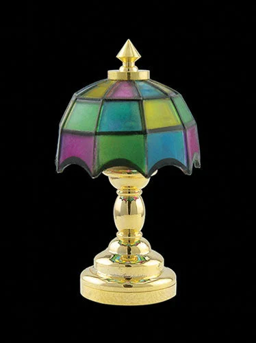 Tiffany Table Light with Wand, LED, Brass