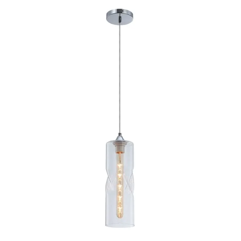 Twisted Glass Clear Pendant Light