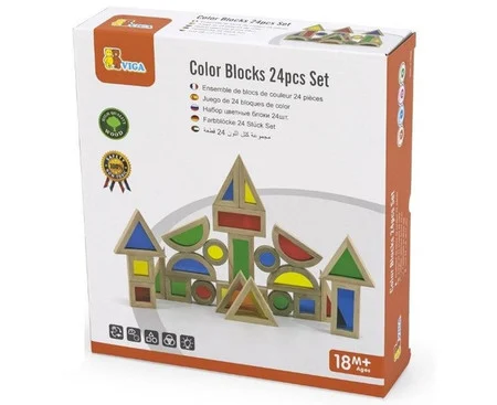 Viga Light & Colour Rainbow Blocks 24pcs Set
