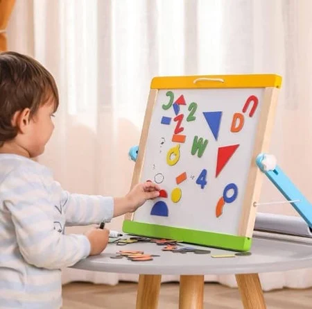 Viga Tabletop Magnetic Whiteboard & Blackboard with Accessories