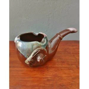 Vintage 1950s Elweco Western Pipe Ashtray | Japanese Cowboy Themed Ceramic