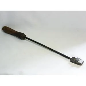 Vintage cast iron branding tool with wooden handle - no stencil - only tip to make own design