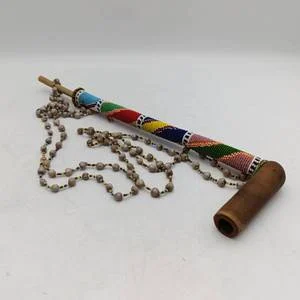 Vintage long wooden Zulu smoking pipe from AC Logie collection
