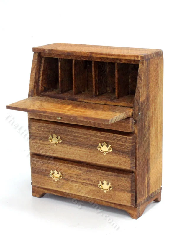 Vintage Miniature Secretary Desk for Dollhouses