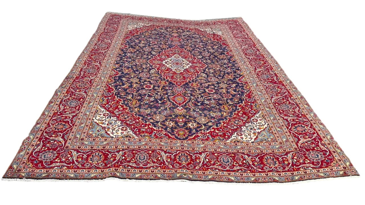 Vintage Persian Kashan Carpet 430cm x 290cm Hand Knotted