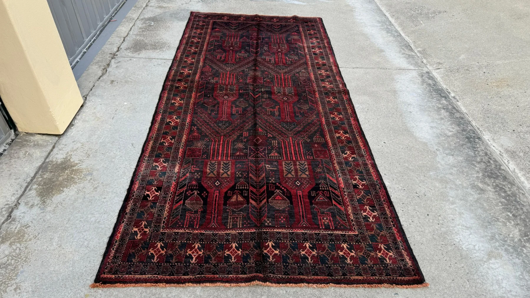 Vintage Persian Kurdi Carpet 298cm x 130cm Hand Knotted