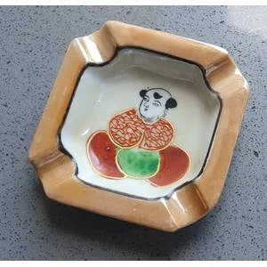 Vintage small oriental hand painted plate ashtray as per photo
