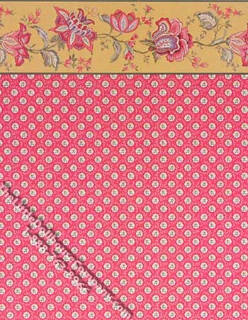White Dots on Red Pattern Miniature Wallpaper for Dollhouses
