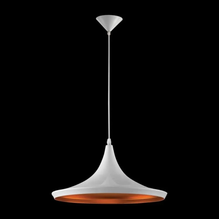 White & Gold Conical Pendant Light
