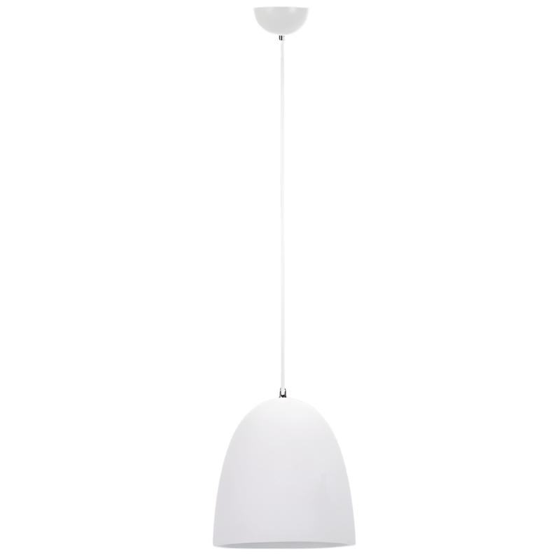 White Metal Pendant Light Ceramic Shade